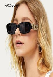 Sunglasses Metal Golden Side Square Women Men Small Frame Rectangle Steampunk Sun Glasses Y2K Vintage Punk Pink Eyewear1485442