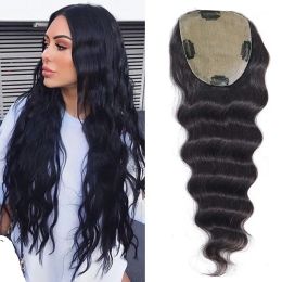 Toppers 5x5 Silk Base Topper Virgin European Hair Loose Deep Wave Human Hair Toppers with 4 Clips For Women