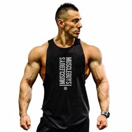 men Bodybuilding Tank Tops Gym Workout Fitn Cott Sleevel Shirt Running Vest Stringer Singlet Male Summer Sports Clothes Z5oi#