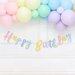 Party Decoration Happy Birthday Lettar Banner First Boy Girl Adult Kids Baby My 1st One Year Paper Garland Bunting Supplies