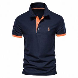 new 2024 Spring/Summer Leisure Sportswear Elastic Cott Embroidered Polo Shirt XS-5XL Large Size Busin Quality Men's Top Y4ww#