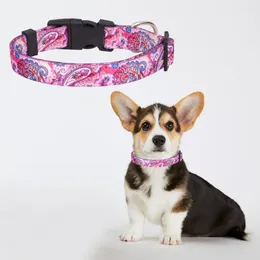 Dog Collars Flower Patterned Pet Collar Stylish Floral Pattern Set With Adjustable D-ring Safety Buckle For Outdoor Adventures
