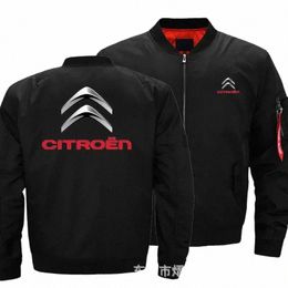 2023 NEW Mens Warm Citroen Slim Fit Fly Pilot jacket Car Logo Print Sweatshirt Hip Hop Male Clothing jacket 14oz#