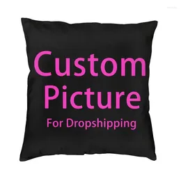 Pillow Custom Po Logo Case 40x40cm Living Room Decoration Nordic Customised DIY Print S For Sofa Square Pillowcase