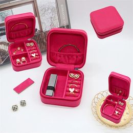 Portable Jewelry Box PU Ring Necklace Earrings Storage Box Organizer Travel Jewelry Display Storage Organizador De Joyas 240315