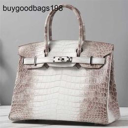 Designer Bag Himalayans Handbags Genuine Leather Himalayanss Bag Tote White Luxury Pure Handmade Highgrade Crocodile Skin Female Original Logo