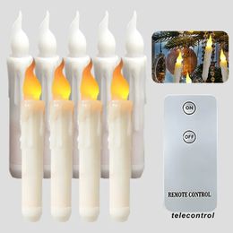 Halloween LED Floating Candles Magic Wand Remote Hanging Operated Battery Floating Candles Warm Light Decoration 240322