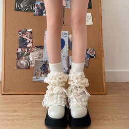 Women Socks Cute Leg Warmers Retro Bubble Knee High Aesthetic Boot Cuffs Cover For Streetwear Clothes Accessories