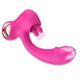 Hip New Product Jade Rabbit Female Clitoral G-spot Tongue Licking Vibrator Masturbation Massager And Sexual Products 231129