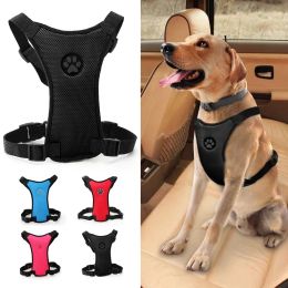 Harnesses Mesh Dog Car Seat Harness Adjustable Safety Vehicle Dog Leash Harnesses Breathable Nylon Medium Large Dogs Perro Vest Pitbull