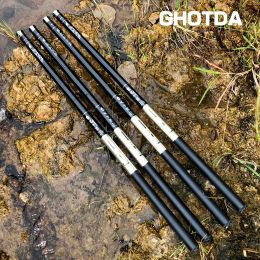Rods GHOTDA Fishing Pole 3.67.2m Ultralight Hard High Carbon Fibre Telescopic Hand Stream Rod Freshwater Fishing