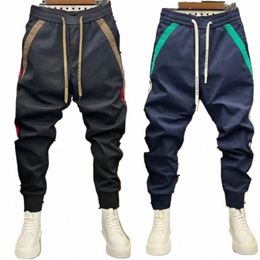 man Elastic Waist Ctrasting Color Sweatpants Outdoor Casual Jogger Pants Loose Trousers High Quality Designer Male Clothing M5w6#