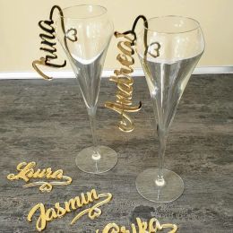 Machines Personalised Party Wine Glasses Cup Decor Laser Cut Name Custom Wine Charm Wedding Table Name Place Setting Gift for Guests