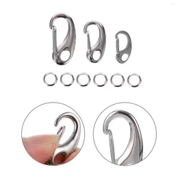 Dog Apparel 3Pcs Stainless Steel Pet Tag Quick Clip Split Load Hooks With 6Pcs Rings