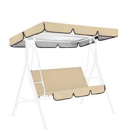 Awnings 3 Seater Outdoor Waterproof Swing Cover Canopy Cover Set Chair Bench Replacement Patio Garden Swing Chair Cushion Dust Cover