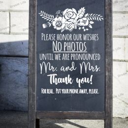 Stickers No Photos Wedding Sign Wall Sticker Vinyl Decals DIY Wedding Craft Ceremony Sticker Decor Chalkbord Mirror Board