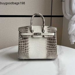 Designers Handbags Himalayans Bags Handmade Designer Full Hand Sewing Wax Thread Bag 25cm Crocodile Leather Highend Handbag Sil Yi67