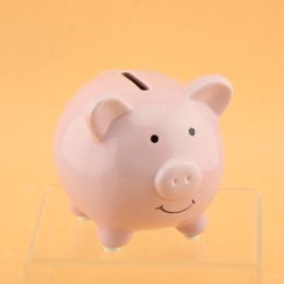 Boxes 1PCS Ceramic small Cute Pig Piggy Bank ornaments Figurines Pink Pig saving money box Coin storage Money Boxes kids gifts Crafts