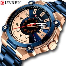 CURREN Design Watches Men's Watch Quartz Clock Male Fashion Stainless Steel Wristwatch with Auto Date Causal Business New Wat254C