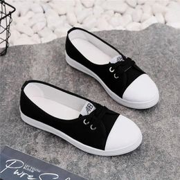 Casual Shoes Spring And Autumn Women Breathable Black Ladies Canvas Pregnant Wild Female Flat