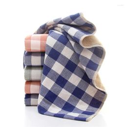 Towel 34x75cm Cotton Gauze Classical Plaid Soft Water Absorbent Home Bathroom Family Hand