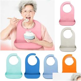 Bibs Burp Cloths 1 Pc Waterproof Adt Mealtime Anti-Oil Sile Bib Protector Disability Aid Apron Senior Aprons 240319 Drop Delivery Dhqxf