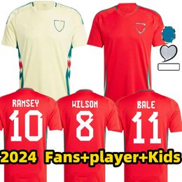 2024 Wales Soccer Jerseys BALE WILSON ALLEN RAMSEY Euro cup Rodon VOKES 24 25 Home away fans player version Football Shirt Short Sleeve Adult Uniforms