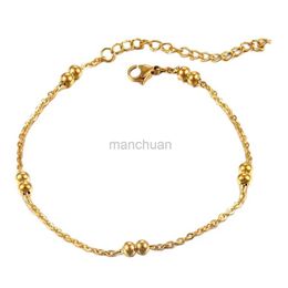 Chain Non fading stainless steel gold beaded Christian bracelet womens grille fashionable Jewellery gift wholesale direct shipping 240325