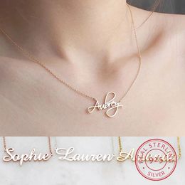 DODOAI 925 Sterling Silver Name Necklace Custom Necklaces Jewelry Personality Letter Choker with for Women Girls 240309