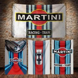 Flags 3X5Ft MARTINI Racing Team Flag Polyester Digital Printing Car Tuning Culture Banner For Decor