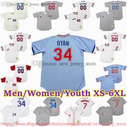 Custom XS-6XL Movie Throwback Baseball Jersey 34 NOLAN RYAN 7 IVAN RODRIGUEZ JUAN GONZALEZ MICHAEL YOUNG TOBY HARRAH MIKE HARGROVE TED WILLIAMS KENNY ROGERS Jerseys