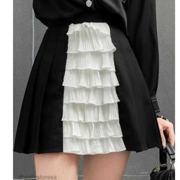 Skirts Spring Vintage Black Plaid Mini Women Summer Fashion Office Lady Club Party Casual Short Pleated Mujer