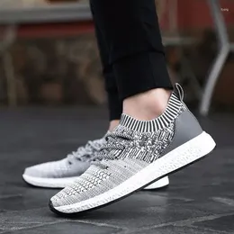 Casual Shoes Knitting Men Vulcanize Sneakers Breathable Male Mesh Lace Up Tenis Spring Adult Trainer