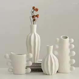 Vases Vilead Nordic Matte Ceramic Vase INS Pampas Grass Dried Flower Living Room Bedroom Interior Office Home Decoration Accessories