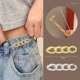 Brooches 1/2pcs Fashion Chain Pins For Women Simple Brooch Scarf Buttons Jeans Waist Retracting Artifact Clothings Accessories Jewelry