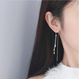 Dangle Earrings 2024 Fashion S925 Sterling Silver Water Drop Korea Edition Personality Female Anti-allergic Tassel Jewellery