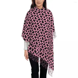 Scarves Cute Dalmatian Scarf With Tassel Pink And Black Keep Shawl Wrap Men Women Designer Large Winter Fashion Bufanda Mujer