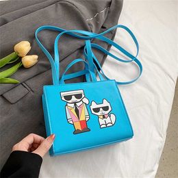 New Trendy Candy Color Cute Cartoon Print Diagonal Straddle Handheld Square and Versatile for Women 70% Off Online sales