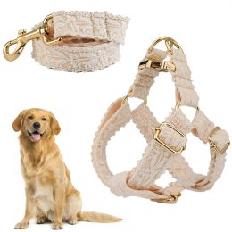 Harnesses Lace Dog Collar Set Leash Adjustable For Small Medium Large Dogs Personalised Dog Collar Pet Accessory Lace Thick Suit Harness