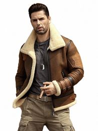 men's Sheepskin Shearling Jacket B3 Flight Jacket Fur Leather Jacket Imported Wool From China Brand Men's Sheepskin Aviator Coat 831P#