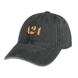 Berets A24 Cowboy Hat Thermal Visor Gentleman Tea Snap Back Men's Baseball Women's