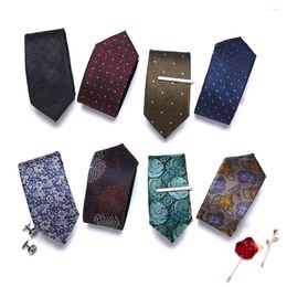 Bow Ties 100 Styles Silk Men's Stripe Flower Floral 7.5 Cm Jacquard Necktie Accessories Daily Wear Cravat Wedding Party Gift For Man