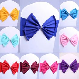 1050100Pcs Stretch Chair Sashes For Wedding Spandex Bow Ties Party Banquet el Event Home Decoration 240307