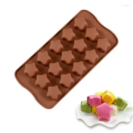 Baking Moulds 15 Five Star Chocolate Mould Cooking Tool Silicone Fondant Sugar Bow Craft Moulds Diy Cake Decorating