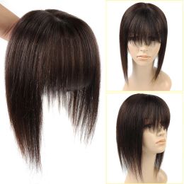Toppers BHF Women Topper Wig Toupee Clip In Natural Hair Bangs Lace Human Hair Fringe Clip In Overhead Bangs Hairpiece