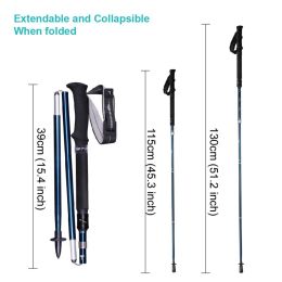 Sticks 1PC 5 Section Folding Trekking Poles Aluminium Hiking Sticks Collapsible Adjustable Walking Sticks For Tourism