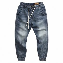 wholesale 2022 New Denim Men's Stretwear Beam-legged Harem Pants for Young Students Loose Drawstring Sweatpants Baggy Jeans t6Pg#