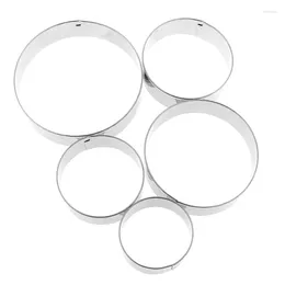 Baking Tools 5 Set Round Circle Stainless Steel Cookie Cutter Biscuit DIY Pastry Mold