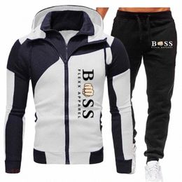 2024 Men Jacket Tracksuit Casual Sports Suit Men's Set 2023Autumn Winter Two Pieces Set Mens Sportswear Plus Pants Suit c2O2#