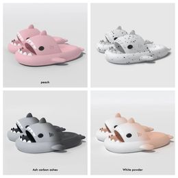 GAI slippers women a feeling on cotton sandals for men sweet Couple's Simple and cute shark shaped sandals women's summer solid Colour comfortable home shoes 2024